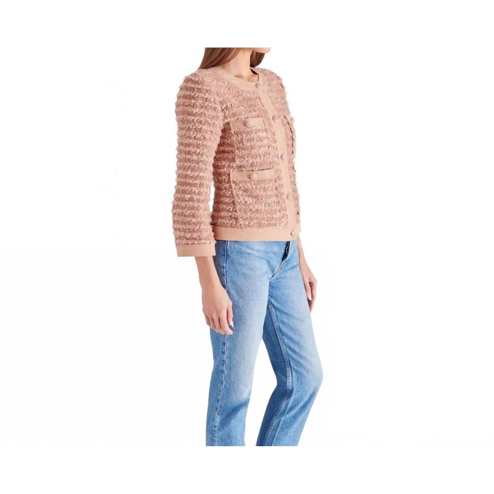 NEW STEVE MADDEN women's winterrose tweed jacket in mauve - Picture 4 of 4